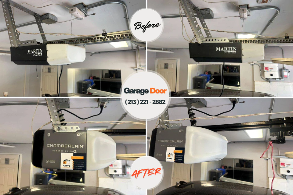 Before and after: garage door repair Wales, WI